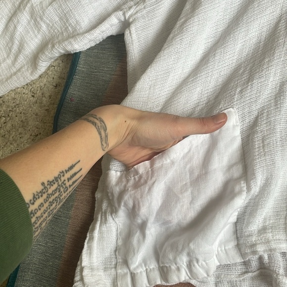 Saks Fifth Avenue Linen Sweater Cover Up Shirt - Picture 7 of 11